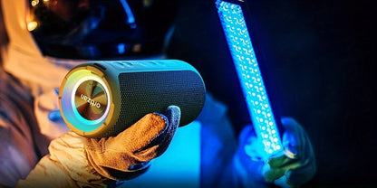 Ortizan Wireless Speakers, 40W Loud Sound, Wireless Stereo, IPX7 High Quality, Extra Bass, LED Light, BT5.3, Portable Compact Speaker for Shower, Outdoor, Beach, Home, Party. Gifts for Men And Women., Outdoor Speaker, Shower