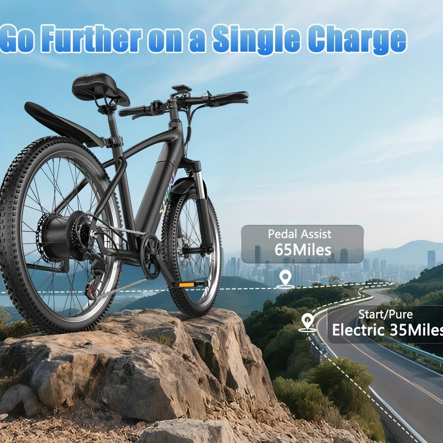 Electric Bike For Adults, 749W Motor Peak Ebike, 480Wh Removable Battery E Bike, Max 45Miles 25MPH, 26" Electric Mountain Bike, 7-Speed & Front Suspension, Electric Bicycle For Commute