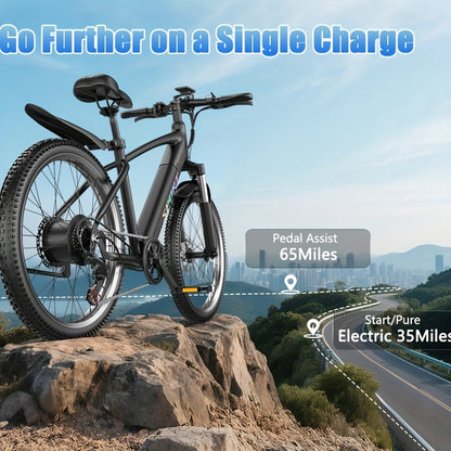 Electric Bike For Adults, 749W Motor Peak Ebike, 480Wh Removable Battery E Bike, Max 45Miles 25MPH, 26" Electric Mountain Bike, 7-Speed & Front Suspension, Electric Bicycle For Commute