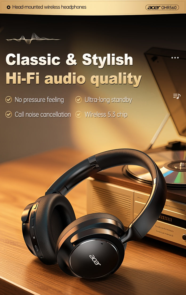 Acer OHR560 OWS Headset ACS panoramic sound shocking bass Ultra-long battery life Game low latency Comfortable to wear Portable and foldable Learning/Business/Travel/Sports/Phone/Music Halloween/Christmas Gift Recommendation,