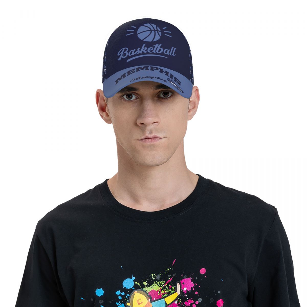Memphis Baseketball Baseball Cap Adjustable City Print Snapback Hat Game Day
