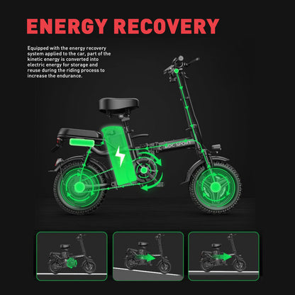 M1 Electric Bike For Adults,32 Miles Range,700W peak motor,20MPH Speed, 48V 20Ah Removable Battery, Dual Disc Brakes, Front And Rear Suspension & Commuter EBike, 14'' all-purpose tire, LCD Mileage Display