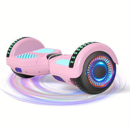6.5" Hoverboard for Kids, LED Lights, Self-Balance Technology, Music Player, Gift for Children, Teenagers And Adults, Maximum Speed Up to 7.5mph, Maximum Range Of 7.5 Miles, 300W, Fun Ride, Urban Commuting, Sleek Design, Mode