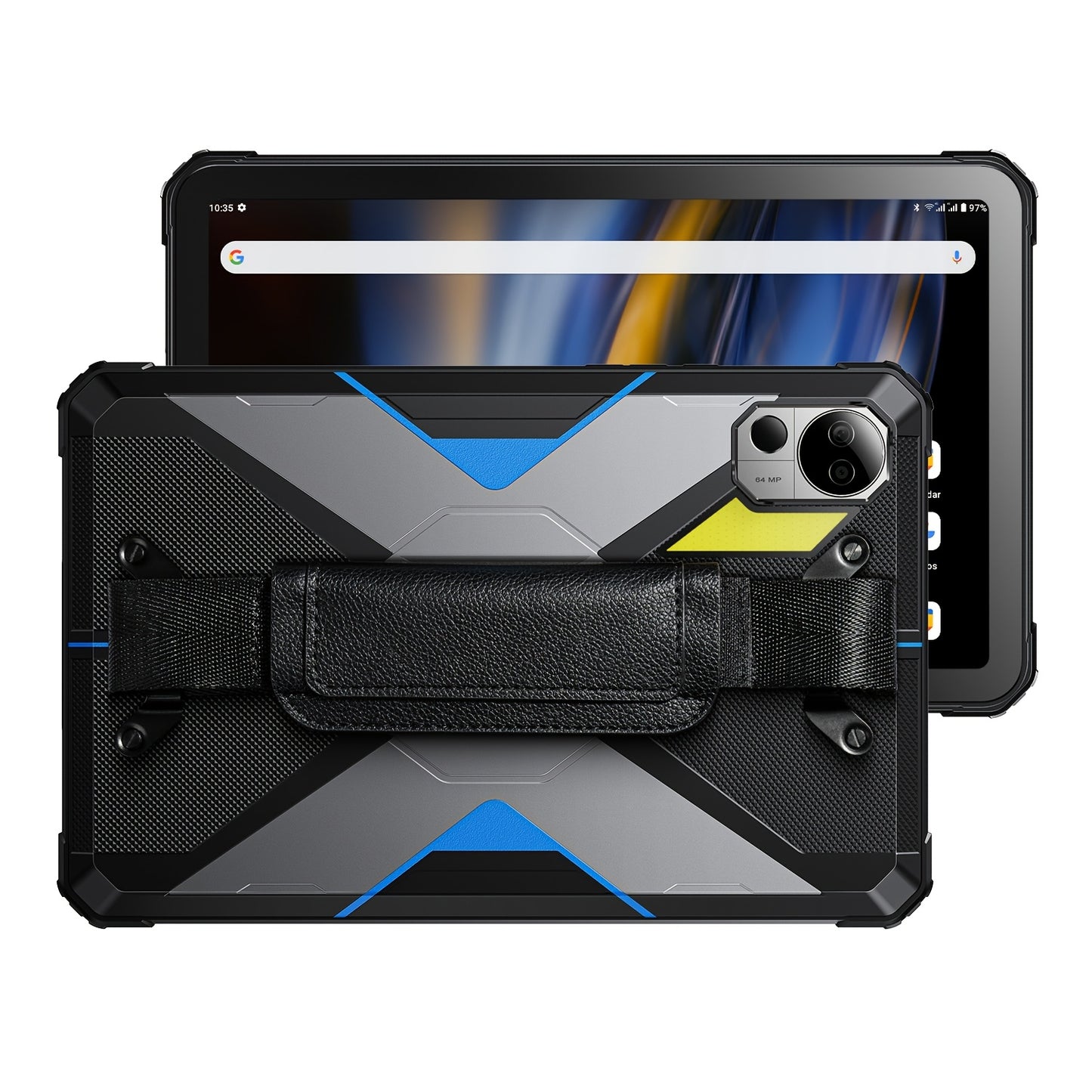 FOSSiBOT DT2 10.4-inch Android Tablet with 4G LTE/WiFi 6, 22000mAh, 2K Display, Quad-Speaker, Compatible for Face/Fingerprint Unlock, Camping Light, Rugged Tablet for Outdoor, Streaming, Gaming (ROM/RAM upgraded from initial)