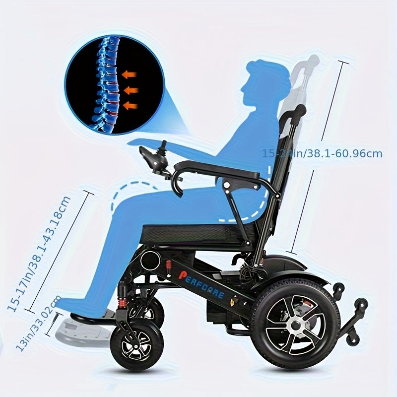 Electric Wheelchair For Seniors, 500W High Power, 30+ Miles Long Range, Foldable, EABS Braking