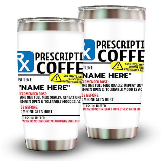 1pc 20oz Prescription Coffee Tumbler, Double Wall Vacuum Insulated Travel Mug, Spill Proof Lid, Perfect Gift for Dad, Mom, Ideal for Christmas, Thanksgiving, Valentine's, Mother's, Father's Day, Gift for birthday, Coffee Cup
