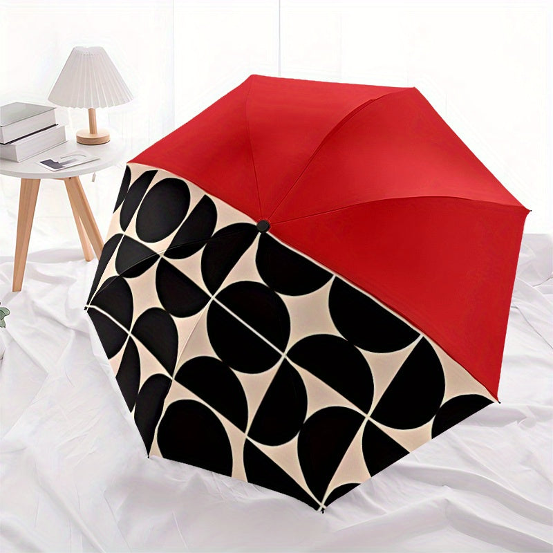1pc Automatic Open/Close Umbrella with Auto - Red/Black/Beige/, Portable Folding Umbrella with, Windproof, for Travel, Formal & Casual Events - Ideal Gift for Women/Men - Durable Automatic Umbrella, Travel Essential, Abstract