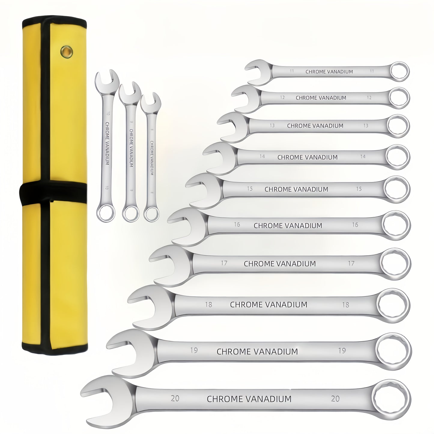 [Dual-Use Wrench Set] 10pcs Dual-Use Wrench Set, Metric and Standard Sizes, Ergonomic Grip for Daily Life Needs, Suitable for Car, Bicycle, Motorcycle, and Sailboat Maintenance, Metal Material, Mechanical Operation, No Batter