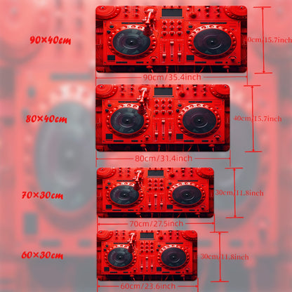 1pc Red DJ Equipment Pad for Desk, Gaming, Office Decor, Non-Slip Rubber Base, XXL Computer Mouse Pad, Multi Functional Mouse Pad for Office, Large Mousepad XXL Mouse Pad.