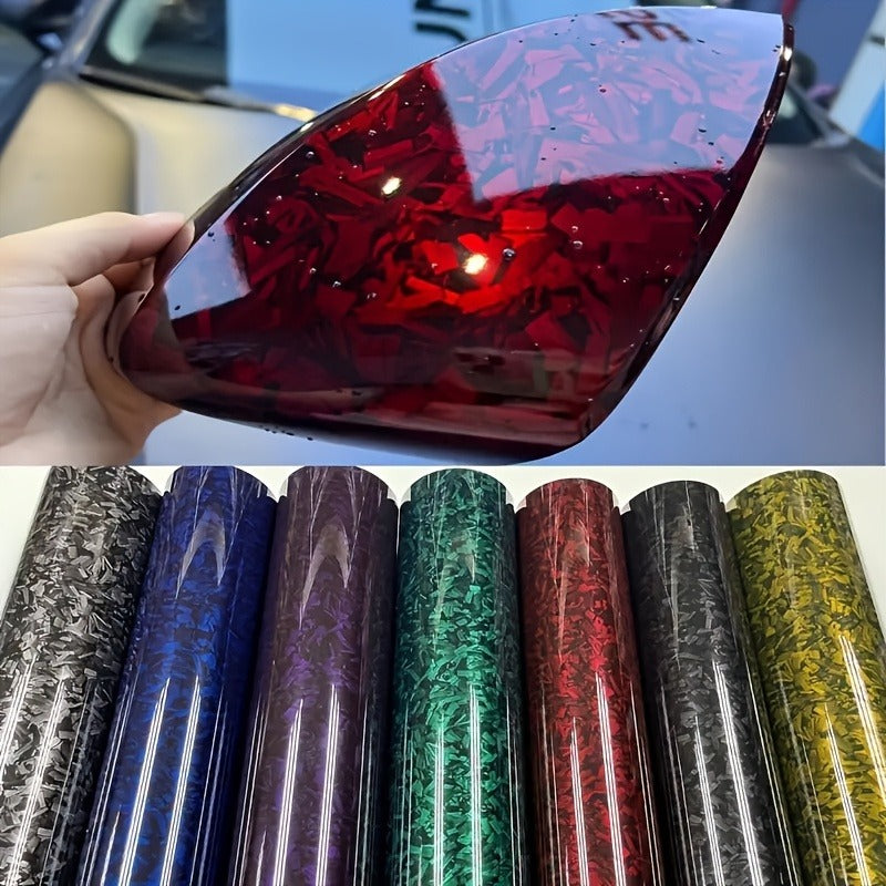 1pc  Fit High Gloss Carbon Fiber Vinyl Wrap Film, Adhesive PVC  And Motorcycle Body Styling Decal for Interior And Exterior Customization