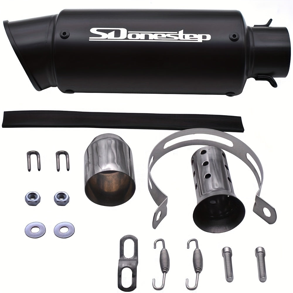 SDonestep 51mm 2" Universal Motorcycle Exhaust Muffler Pipe Tail Tips Stainless Steel, Motorcycle Upgrade, Modification, Muffler, Sleek Exhaust, Sturdy Construction, Highquality Steel, Exhaust, Exhaust System, Racers, Enthusi