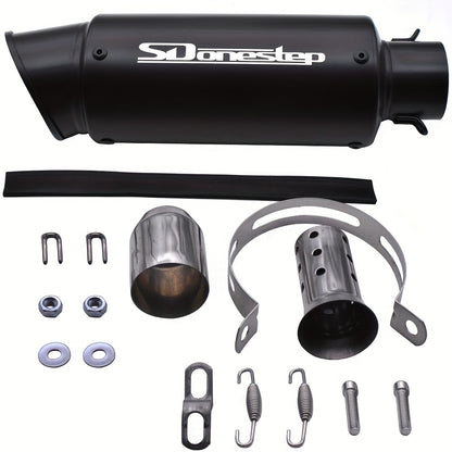 SDonestep 51mm 2" Universal Motorcycle Exhaust Muffler Pipe Tail Tips Stainless Steel, Motorcycle Upgrade, Modification, Muffler, Sleek Exhaust, Sturdy Construction, Highquality Steel, Exhaust, Exhaust System, Racers, Enthusi