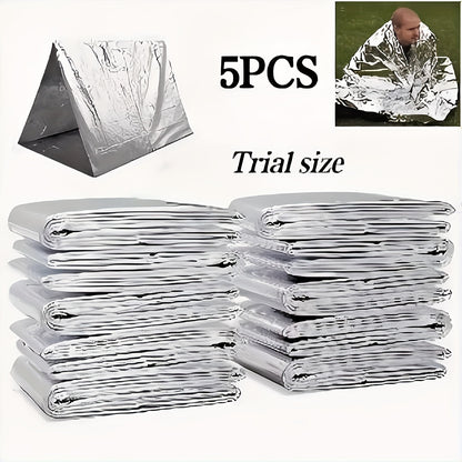 15pcs Family Pack Thermal Insulation Blanket, Double-Sided Film Insulation Blanket, Suitable for All Seasons, Hiking Rescue and First Aid Space Efficiency Survival Equipment, W, Z, Thermal Blanket, Survival Kit, Camping Equip