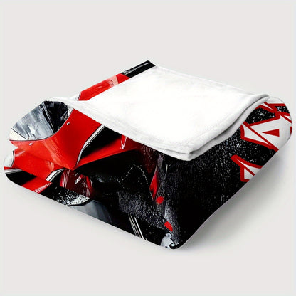Custom Name Cool Red Motorcycle Blanket-Lightweight Home Furnishings Bedding Blanket Suitable for Sofas Beds Travel Camping Living Rooms Offices Sofas Chairs and Beds-Soft and Warm Fabric Digital Printed Blanket