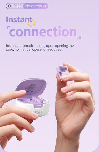 [ACER Official Authentic Product] TWS Wireless Earbuds Deep Bass Stereo Sound Cute Macaron Colors Extra-Long Battery Life In-Ear Design for Sports/Running Low-Latency Gaming Mode Hi-Fi Audio Lightweight Touch Control Stylish
