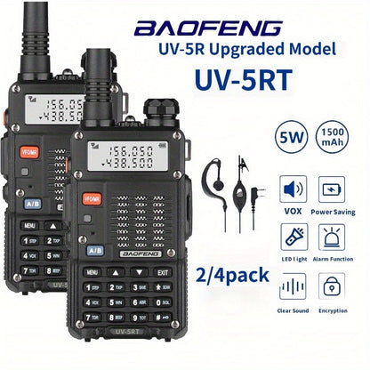 BAOFENG Upgraded UV-5R Dual Band 10 Km Long Range Two-Way Radio BF-UV5RT FM Transceiver Suitable for Car Driving, Outdoor Camping, Wilderness Hunting etc, Without Battery