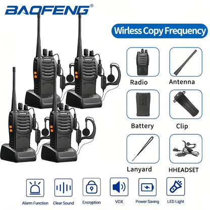 BAOFENG Long Range Walkie Talkie 888s, 16-Channel Dual-Purpose Radio, Rechargeable Handheld Two-Way Radio, Adult Long Range Headset, Outdoor Equipment Supports Camping, Hiking, and Hunting
