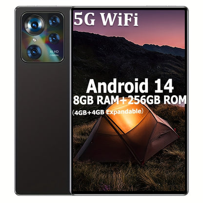 Android Tablet, 8GB RAM (4GB + 4GB Expandable) / 256GB ROM/ 10.1-inch 1280x800 IPS Display/ Wi-Fi 5G/ 6000mAh Battery/ USB Type-C Port/ 5MP + 13MP Cameras/ Android 14 OS. Includes Free Protective Case, Stand, And Headphones.