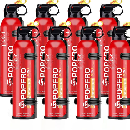 Portable Fire Extinguisher 4-in-1 Multi-Class (A//C/F) - Heavy-Duty Compact Firefighter for Home, Car, Kitchen & Garage - Non-Toxic & Pets, Easy-Clean Agent, Wall-Mountable with CE/EN-1869 (No Water Storage