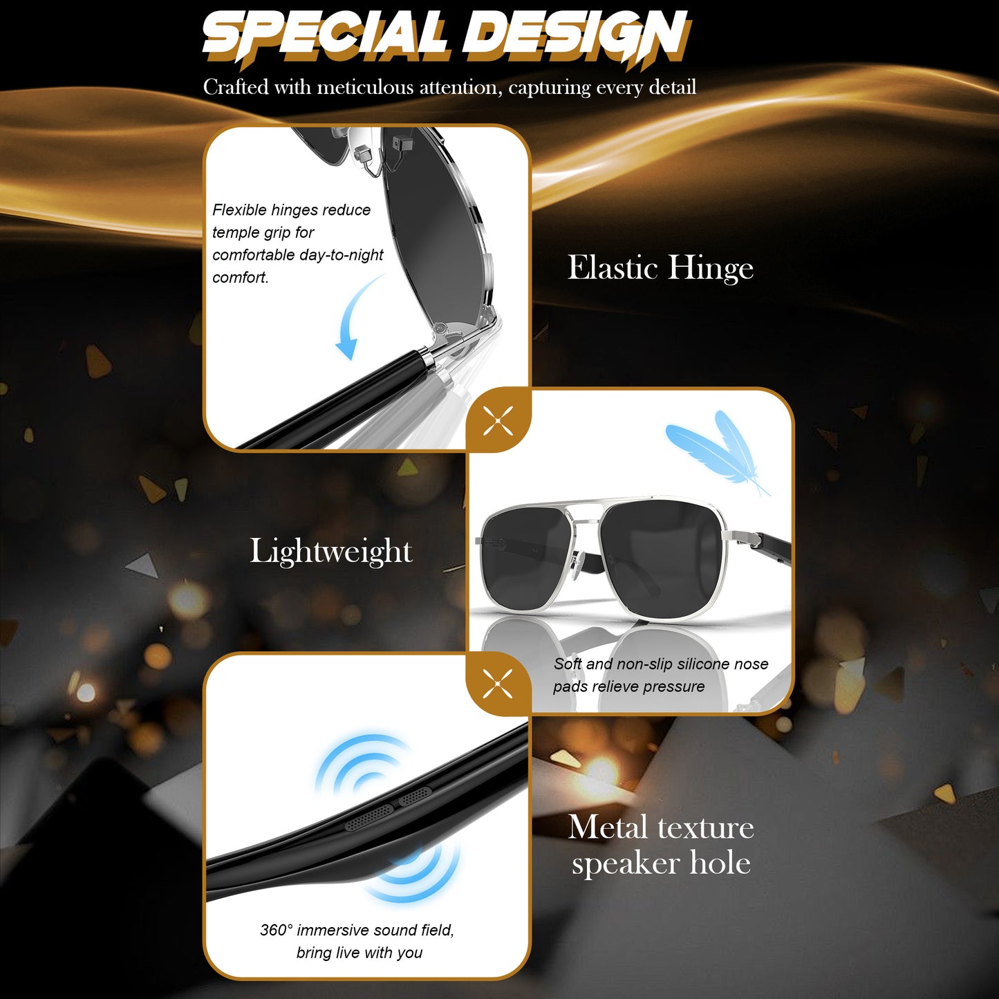 5.3 wireless glasses headset, sunglasses sports, smart wireless glasses, sports glasses, wireless calls, music playback, pilot sports glasses, cycling glasses wireless headset, sports outdoor cycling glasses, suitable for men