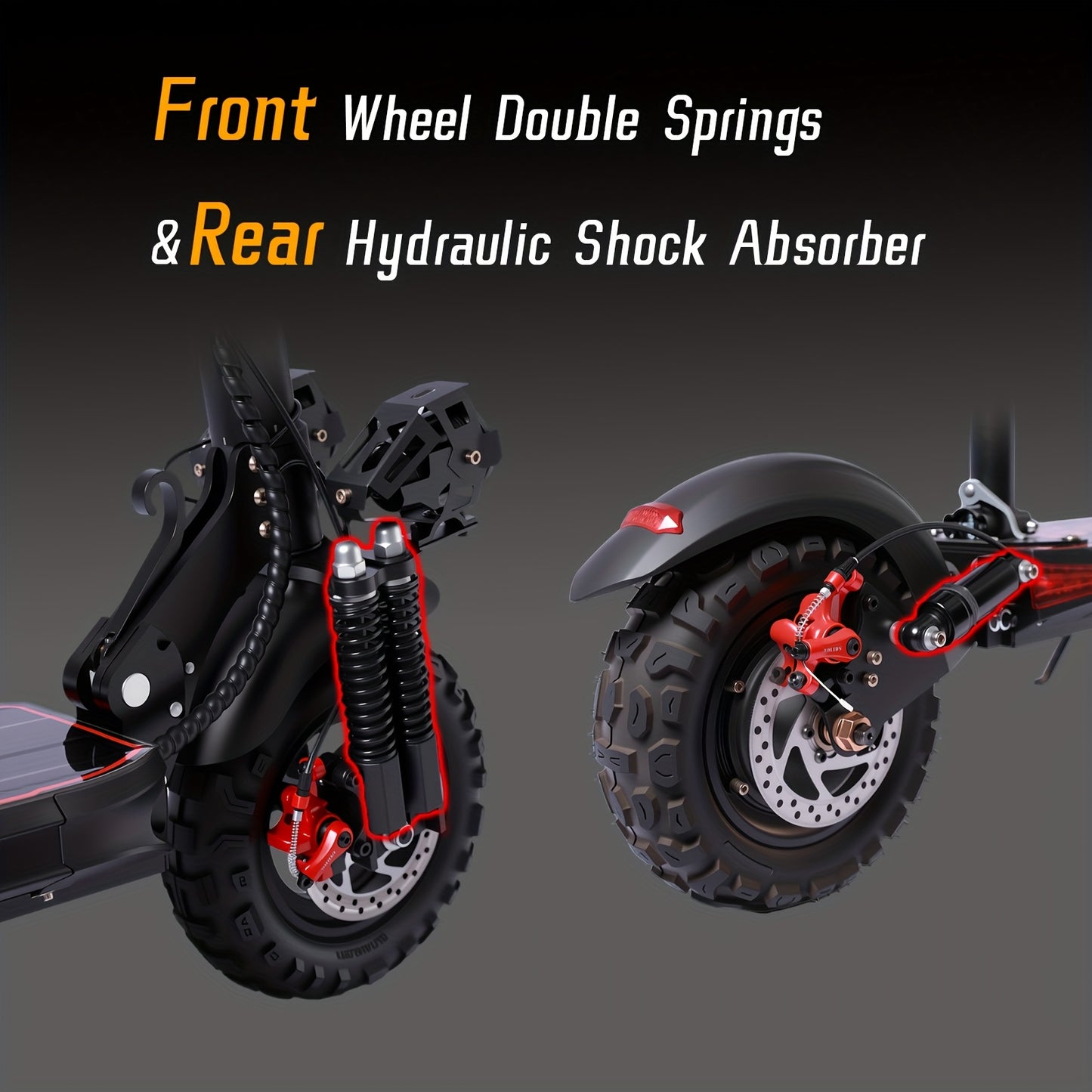 UNQYX Electric Scooter, 48V 18Ah Battery, 31-Mile Range, 440 Lbs Capacity, Removable Seat, 11" Off-Road Wide Tires, Dual Suspension, Disc Brakes, Capable Of Climbing 30-degree Inclines, Foldable All-Terrain Aluminum Alloy Fra