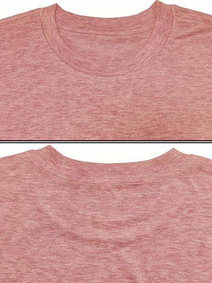 Women'S Casual "Hustle" Graphic Tee - Red Short Sleeve Round Neck T-Shirt with White Artistic Lettering, Lightweight Polyester Blend, Relaxed Fit for Spring & Summer, Casual Summer Wear | Comfortable Fit