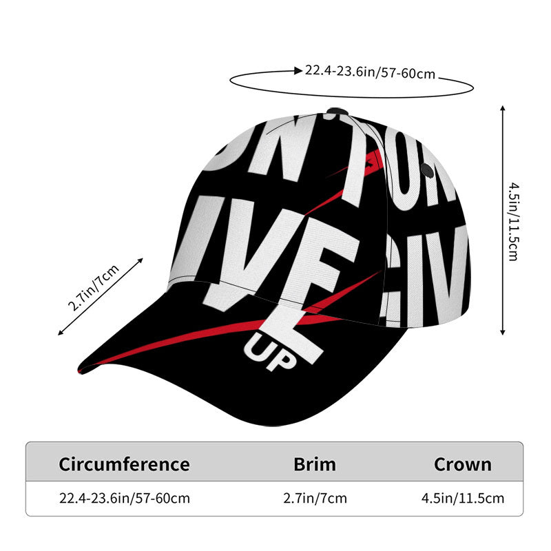 1pc Motivational Statement Design Print Classic Baseball Cap | Adjustable Lightweight Duckbill Hat, Ideal for Daily Wear, Comfortable Fit, Perfect for Traveling, Hand Wash or Professional Dry Clean