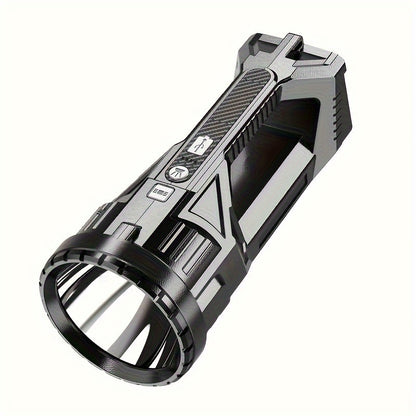 QIIIQ High-Power LED Flashlight with -C Fast, &, Handle & Side Light, Long-Range Bright Beam, Portable Rechargeable Spotlight for Camping, Hiking, Emergency, Search & Rescue - Compatible with -C Devices, Cable Included, Durab