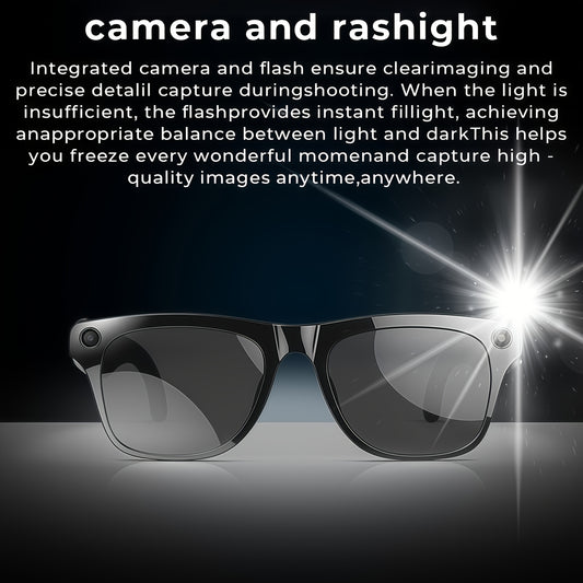 The New Smart Glasses Support Touch Control And AI Chat, GPT Large Model AI Intelligence, Wireless Calls, High-definition Music Anti-shake Shooting, Real-time Translation, Blue Light Protection, Dual-microphone Noise Reductio