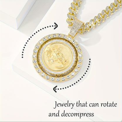 14K Gold Plated Saint Mortule God of Death Pendant Necklace - Rotating Bohemian Religious Medal Jewelry with 3A, Unisex for men & Women, Christmas/Easter Gift, Year-Round Wear (Copper Base)