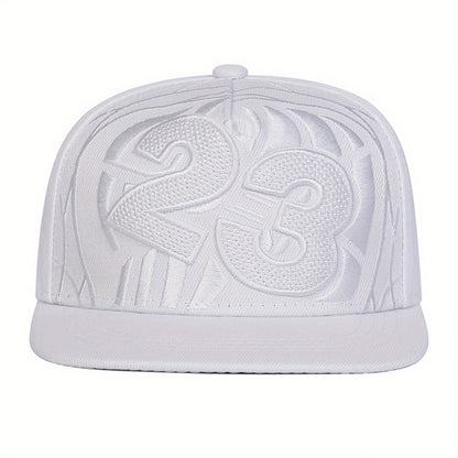 23 Basketball Baseball Cap - Adjustable Snapback Hip-Hop Hat with Black & White Options, Breathable Textile Fabric for Outdoor Sports & Casual Streetwear (Unisex for Men & Women), Basketball Accessories, Adjustable Headwear,
