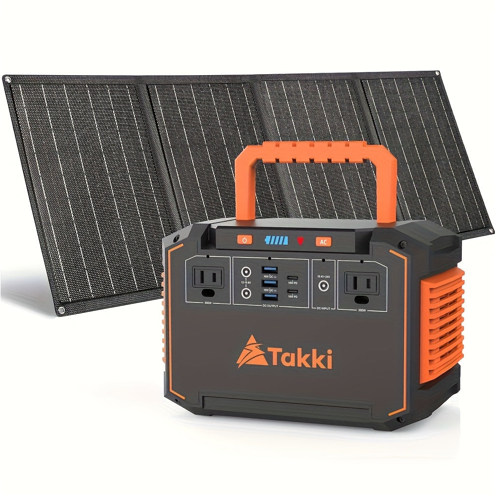350W/150W Peak Solar Generator Portable Power Station with 60W/40W/30W/21W Solar Panels Included, 240Wh/111Wh/88.8Wh Solar Power Bank AC DC USB Ports for Camping Tents, Emergency Outdoor Home Use, CPAP, Fans, Laptops, Emergen
