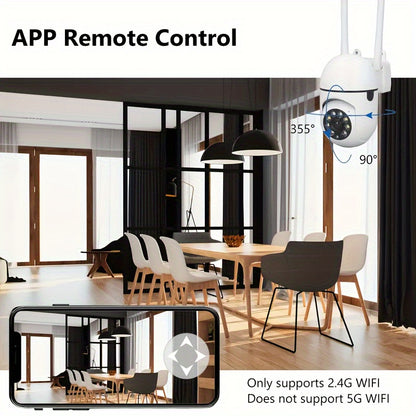 [Wi-Fi PTZ Night Vision Camera] 2.4GHz Wi-Fi 360° PTZ 1080P Night Vision Monitor - Home Security Camera with Intelligent Motion Detection, Alarm Push, Two-Way Audio
