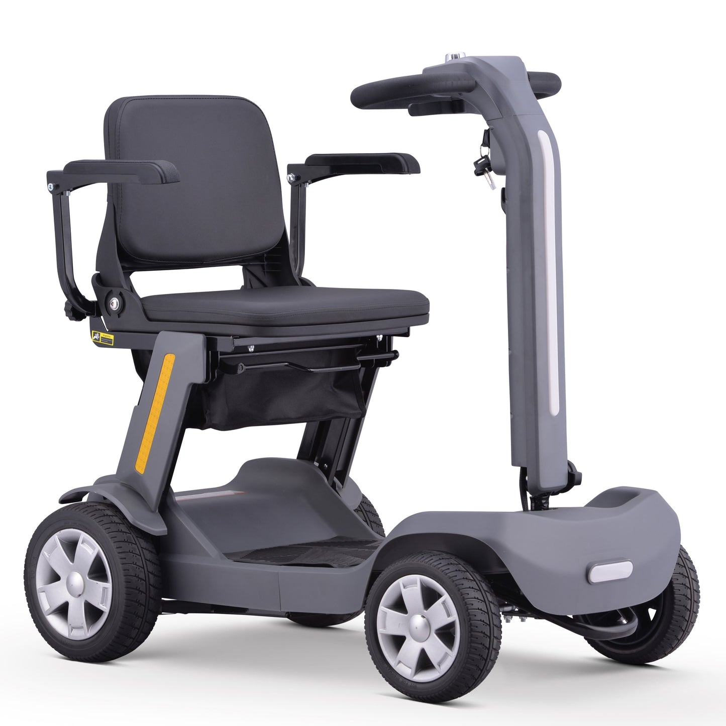 Foldable Mobility Scooter for Adults & Senior, 4 Wheels Powered Device for Travel, Lightweight and Portable, with LED Strip Light, Storage Bag, Charger Included, No Assemble Required