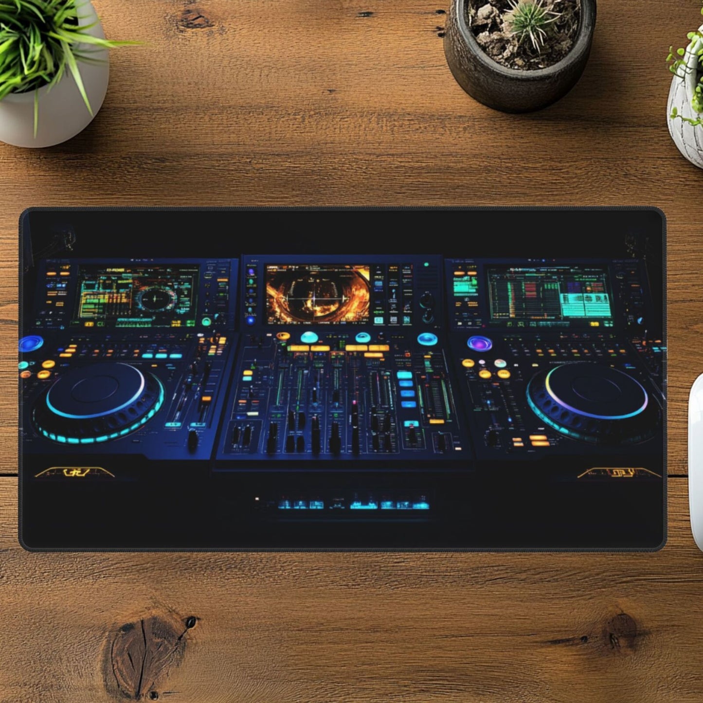 1pc Pioneer DJ DDJ-1000 DJ Controller Mouse Pad - Professional DJ Setup with Glowing Buttons & Screen, Non-Slip Rubber Base, Washable Surface - Compatible with DDJ-1000 Mixer for Home Studios, Clubs, Live Performances - DJ Eq