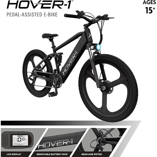 Hover-1 Instinct Electric Bike with 350W Motor, 18 mph Max Speed, 26” Tires, and 40 Miles of Range E Bike for Adults & Teens