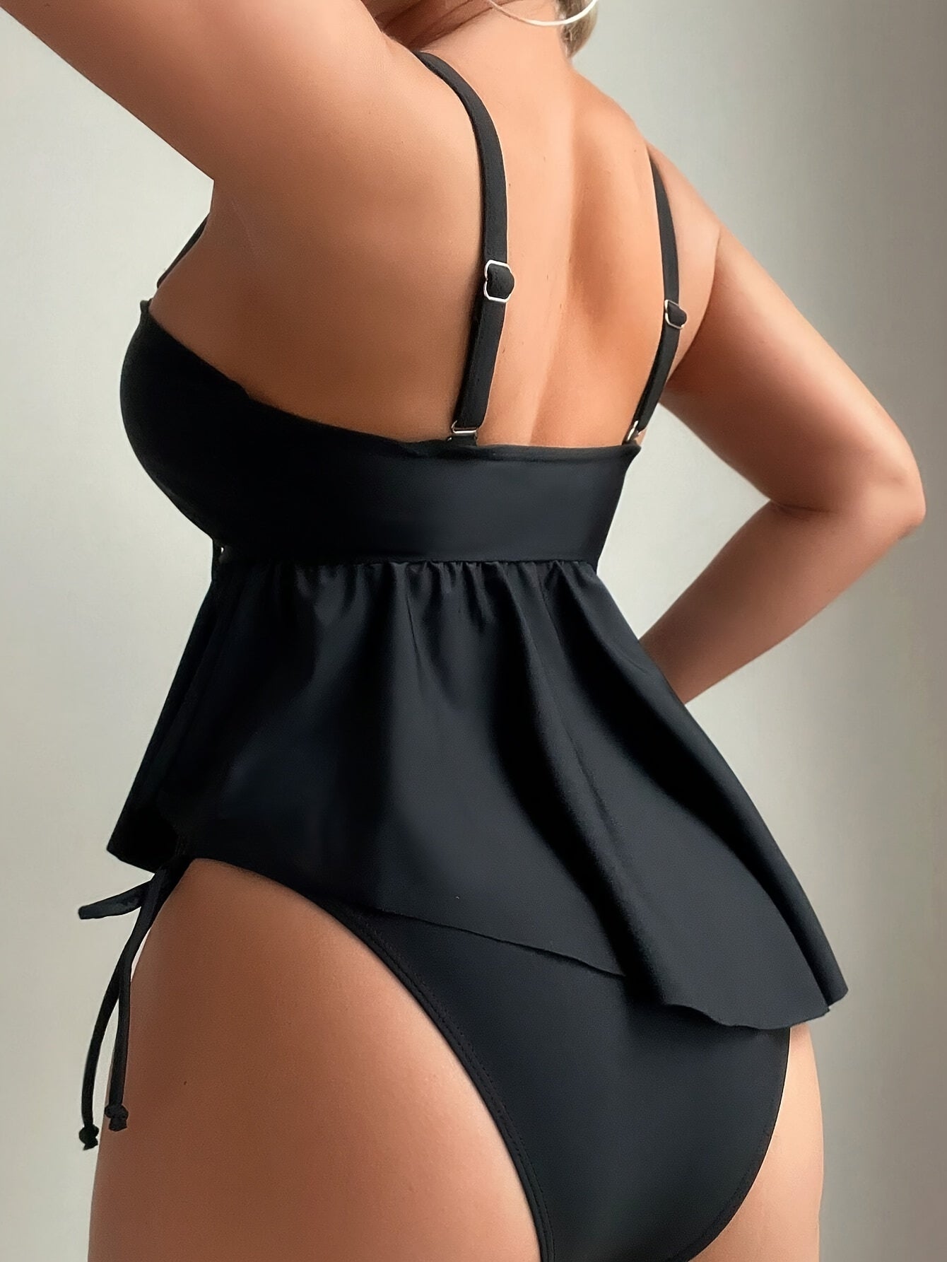 Tummy Cover-Up Tankini Set - Women's Solid Color for Summer Vacation