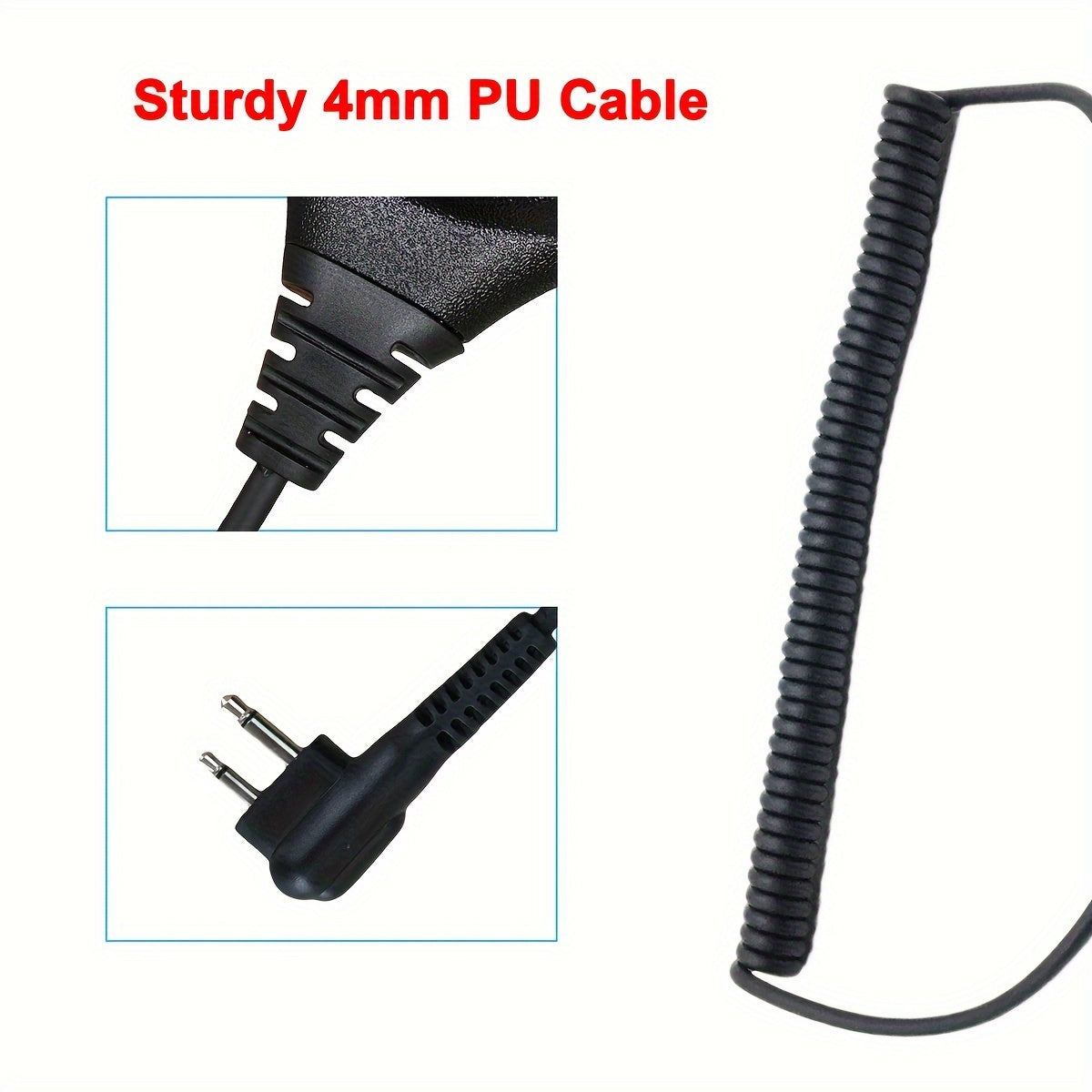 1pc RELITAKS Dual PTT Walkie Talkie Handset, 0.5W Analog Wired Communication, ABS Material, Non-Waterproof, 360° Rotating Clip, Compatible with Motorola Radios, Use Distance Under 1.5km - No Battery Included
