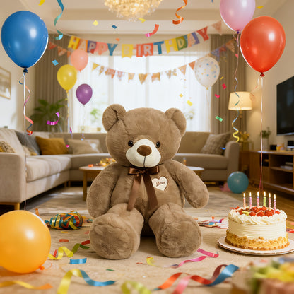 47inch 55inch Big Teddy Bear Stuffed Animal Giant Teddy Bear with Love Heart Large Plush Toy Huge Soft Doll Gift for Kids Girls Girlfriend on Birthday Valentine'S Day Christmas