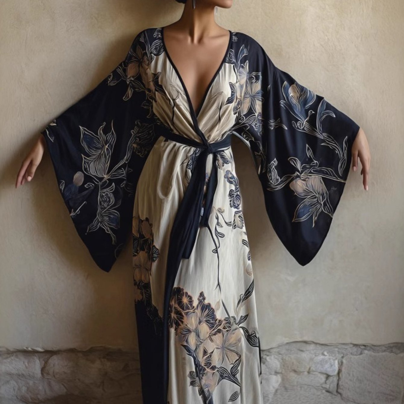 Sleeveless Printed Dress | European and American Spring/Summer New Slim Fit Long Skirt with Floral Pattern, Deep V Neck, Breathable Comfortable Casual Style, Ideal for Daily Vacation and Cross-Border .