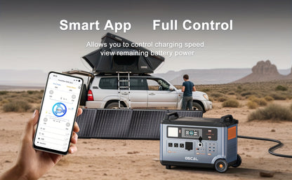 Blackview OSCAL PowerMax 6000 Solar Generator, 3600Wh/6000W Power Station with 200W Solar Panels, 120V/240V Split Phase Voltage AC Outlets (9000W Peak), 2400W Solar Charging, Emergency Home, Battery Backup, Plus A Bonus 30W S