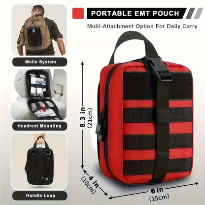 333pcs Professional-Grade First Aid Kit, 33 Unique Items for Outdoor Survival - Includes Scissors, Tweezers, Splint, Whistle, And More - Ideal for Hiking, Camping, Hunting, Car, Boat, Travel, And Exploration - Perfect Gift fo
