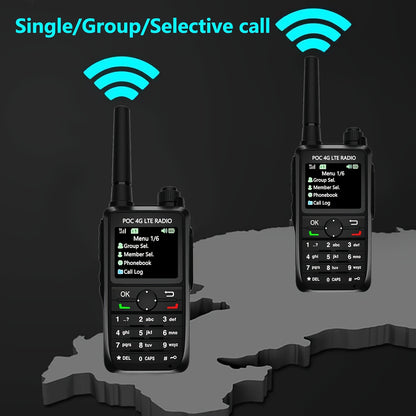 2pcs Global Walkie-Talkie Unlimited Range 4G PTT Two-Way Radio Long Range Portable Radio for Home And Work Teams (with SIM Card), Emergency Contact Device, Workplace Coordination Radio, Portable Two-Way Radio, Long Range Ptt