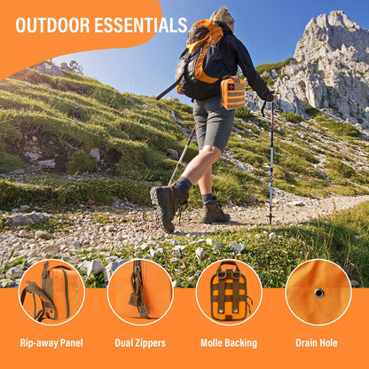 Emergency Preparedness Kit - Ultralight Portable First Aid & Medical Organizer with Essential Supplies for Hiking, Car Survival, Family Emergencies - Compact for outdoor, Travel & Crisis Readiness (No Magnesium/Firestarter)