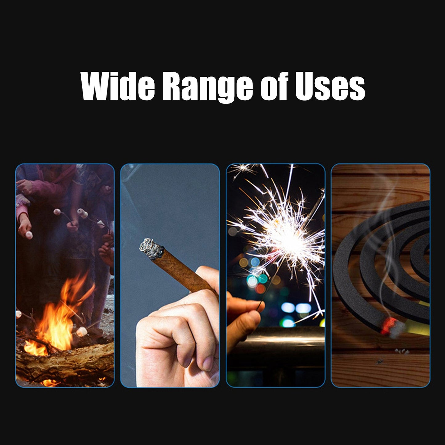 3-in-1 Windproof Refillable Butane Torch Lighter with Punch & Draw Enhancer - Jet Blue Flame Lighter Suitable for Camping, BBQ, Outdoor - Heavy-Duty Zinc Alloy (No Fuel Included)