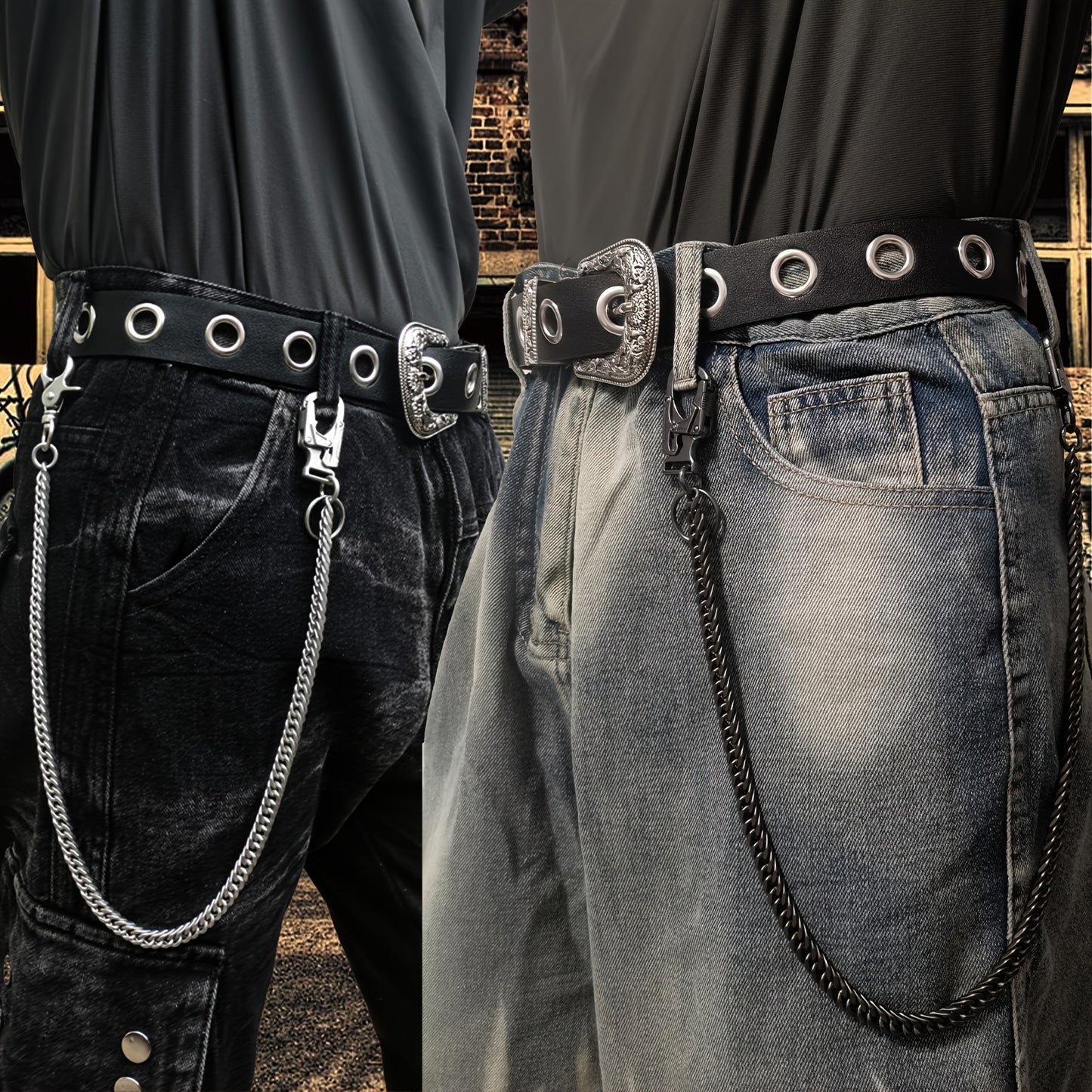 Ahiller Business Style Wallet Chain, Hip Hop Style Keychain - Dual Lock Security Design, Outdoor Camping, Traveling Accessory for Motorcycle/Daily Use with Scratch Resistant Coating, Men's EDC Carrying Gear Chain, Perfect Gif