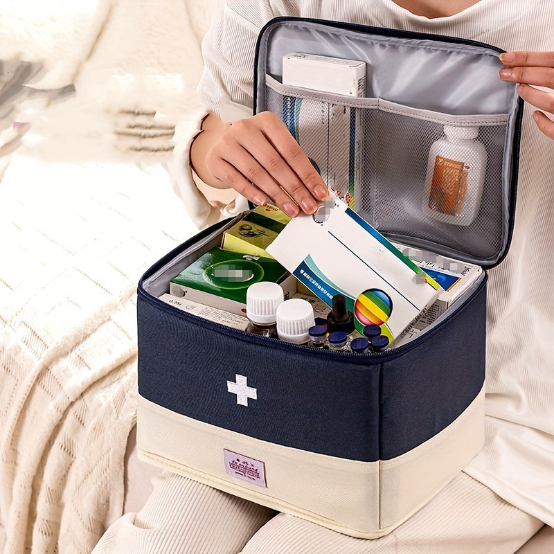 Dustproof Moistureproof Large Capacity Classified Medical Bag, New Foldable First Aid Bag, Travel Household Medicine Storage Bag, Travel Accessories, Can Be Used for Travel, Suitable for Travel