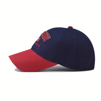 Boston Lettering Baseball - Adjustable Snapback Hat with Curved Brim, Lightweight All-Season Outdoor Sports & Casual Wear, / Color Options