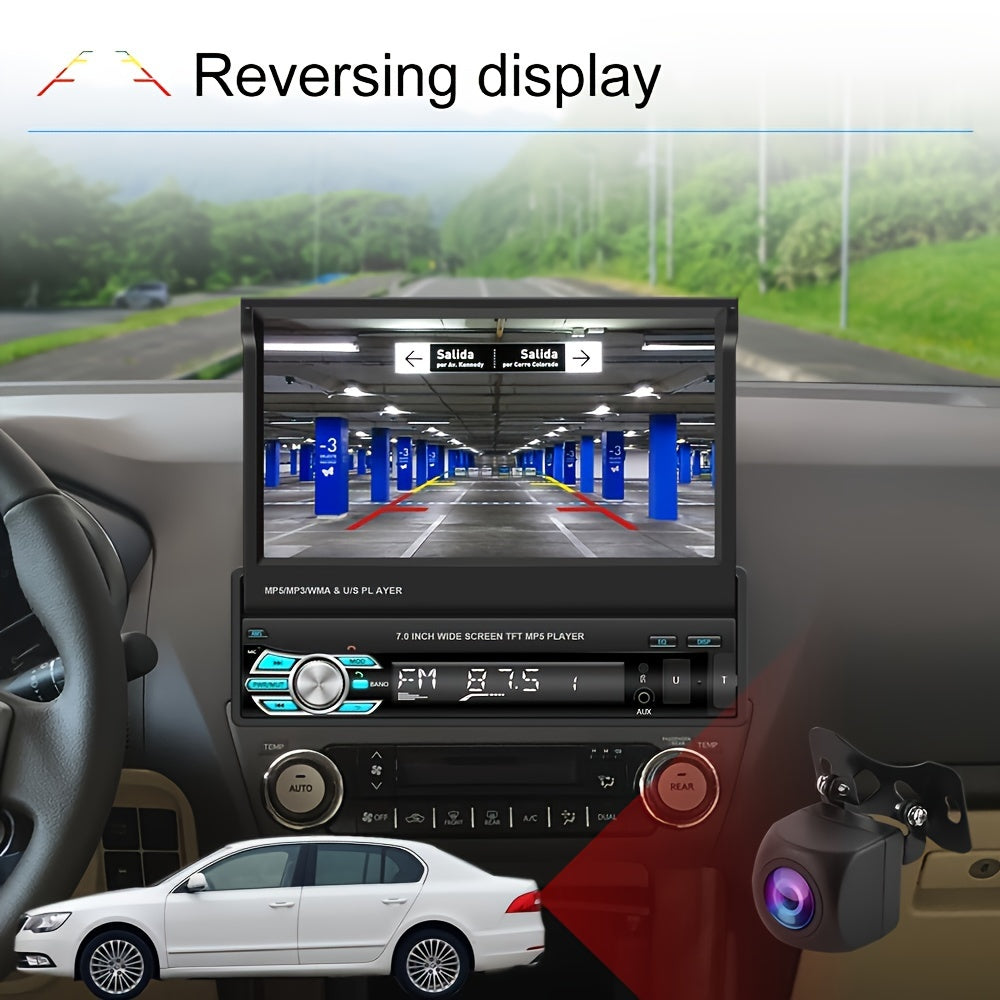 [Podofo Car Stereo] Podofo 7" HD Touchscreen Car Stereo - Wireless CarPlay & for Android Auto, Wireless, USB/TF/AUX Inputs, FM Radio, Voice Control, Steering Wheel Control, AHD Backup Camera car accessories