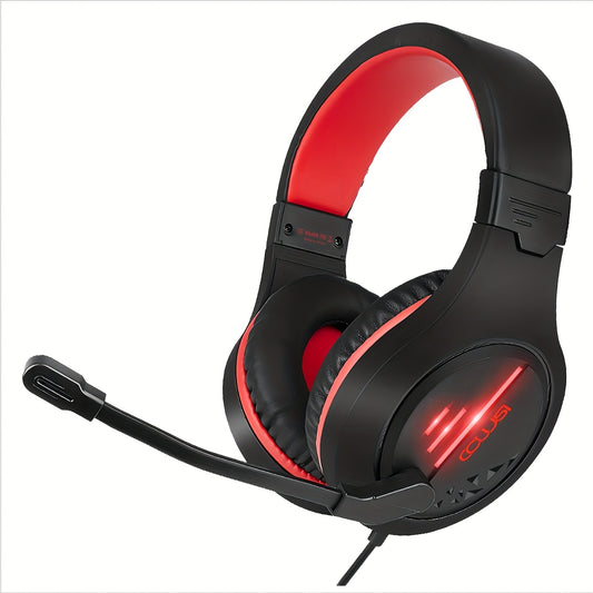 Colusi All-in-Ear Gaming Headset,50mm Stereo Gaming Headphones with Noise Canceling Microphone,LED Light,Pressure Reducing Headband,Over-Ear Earmuffs for Tablet/PS4/PS5/PC/Xbox One/Switch, Headset Gaming, Gaming Headphones, G